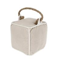 Stoffen Kubus Deurstop 15x15x15cm Crème - thumbnail