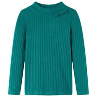 VidaXL Kindershirt met lange mouwen geribd 104 donkergroen - thumbnail