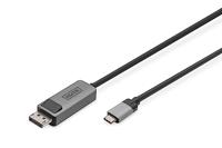 Digitus DB-300334-020-S DisplayPort / USB-C Adapter [1x USB-C - 1x DisplayPort stekker] Zwart Afgeschermd, Rond 2 m - thumbnail