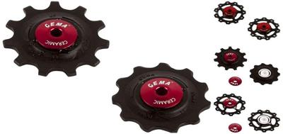 CEMA derailleurwieltjes rvs 9/10/11v pvc zwart