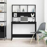 Bureau met schappen 102x45x148 cm bewerkt hout zwart eikenkleur - thumbnail