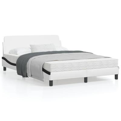 Bedframe "Dover" kunstleer wit en zwart 140x190 cm