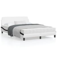 Bedframe "Dover" kunstleer wit en zwart 140x190 cm - thumbnail