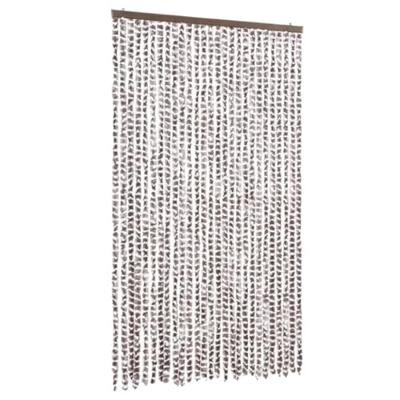 VidaXL Vliegengordijn 118x220 cm chenille taupe en wit
