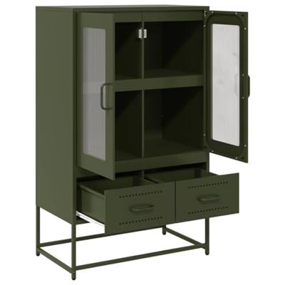 Hoge kast 68x39x111,5 cm staal olijfgroen