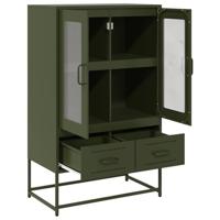Hoge kast 68x39x111,5 cm staal olijfgroen - thumbnail