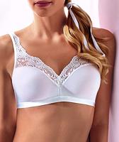 Romance Soft Bra BH zonder beugel - Zonder vulling en niet voorgevormde kanten Bh - Zwart - Wit - thumbnail