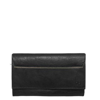 dR Amsterdam Waxi Damesportemonnee 9cc black Dames portemonnee