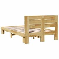 Bedframe hoofdeinde zonder matras 120x200 cm massief hout eiken - thumbnail