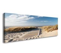 Schilderij - Noordzee, Blauw/Beige, 120X40cm, 1luik - thumbnail