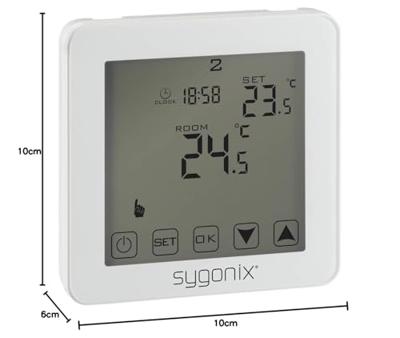 Sygonix SY-4961570 Touch 2 Kamerthermostaat Montagewijze: Inbouw (in muur) Weekprogramma 1 stuk(s) - thumbnail
