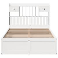 Bedframe zonder matras massief grenenhout wit 135x190 cm - thumbnail