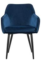 Artistiq Eetkamerstoel 'Juna' Velvet, kleur Blauw - thumbnail