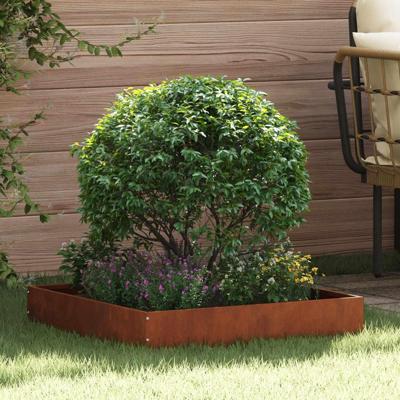 Tuinrand 6 pcs Roestig 60 x 60 x 13 cm Cortenstaal