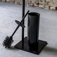 Toiletbutler Sealskin Tube met Toiletrolhouder en Toiletborstel met Houder Vrijstaand Zwart - thumbnail