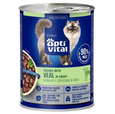 OPTIVITAL Sterile With veal in gravy - nat kattenvoer - 415g