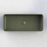 Arcqua Case waskom - 60x26cm - Rechthoek - Cast marble Mat groen WAS397488 - thumbnail