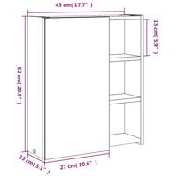 Badkamerkast met spiegel en LED 45x13x52 cm wit - thumbnail