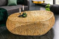 Filigraan design salontafel ABSTRACT LEAF 120cm goud handgemaakt - 40283 - thumbnail
