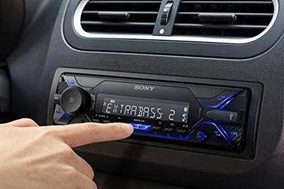 Sony DSX-A510 DAB+ autoradio, dual Bluetooth, NFC, USB en AUX-aansluiting, blauwe verlichting, handsfree bellen en streaming, blauw