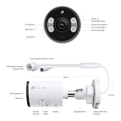 TP-Link IP Cam Outdoor Bullet 4MP VIGI C345 (2,8 mm)