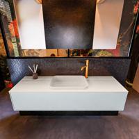 Badkamermeubelset Mondiaz Erin 150 cm met 1 Lade met RIDGE Wastafel Midden Linen met 1 kraangat Greeploos Mat Clay - thumbnail