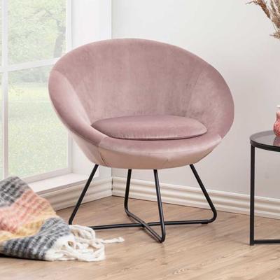 Fauteuil Forli - fluweel - roze