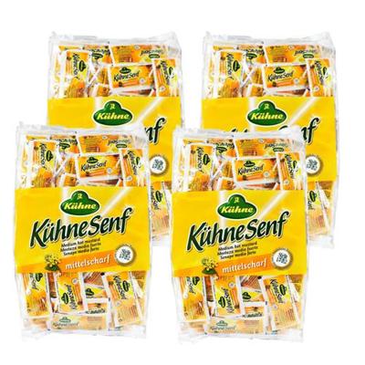 Kühne - Medium Pittige Mosterd - 4x (150x 10g) Kühne - Medium Pittige Mosterd - 4x (150x 10g)