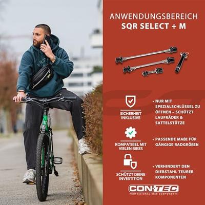CONTEC schnellspann-set "sqr+ m" ct qr set sqr select+ m black