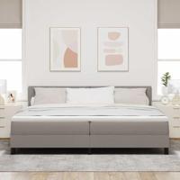 Boxspringbed met matras met matras Taupe 200 x 200 cm Stof - thumbnail