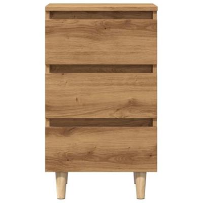 Nachtkastje 40x35x69 cm bewerkt hout artisanaal eikenkleur