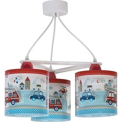 Dalber Kinderkamer hanglampPolice 3-lichts rood met blauw - 60614