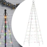 VidaXL Led-kerstboom op vlaggenmast 200 leds kleurrijk 180 cm - thumbnail