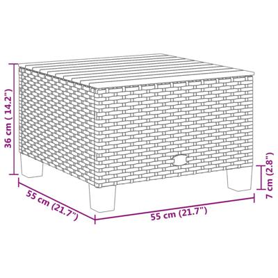 8-delige Loungeset met kussens poly rattan zwart - thumbnail