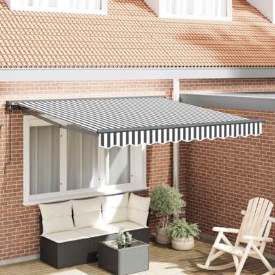 VidaXL Inklapbaar zonnescherm antraciet en wit 350 x 250 cm