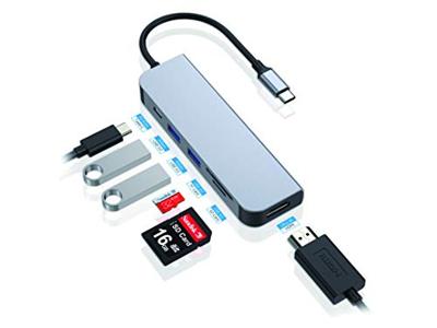 Conceptronic donn02g 6-in-1 multifunctional usb hub adapte, usb 3.2 gen 1 type-c, hdmi, 5 gbps, alu