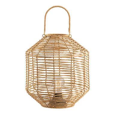 LED lantaarn Novi - naturel - 30xØ29 cm - Leen Bakker