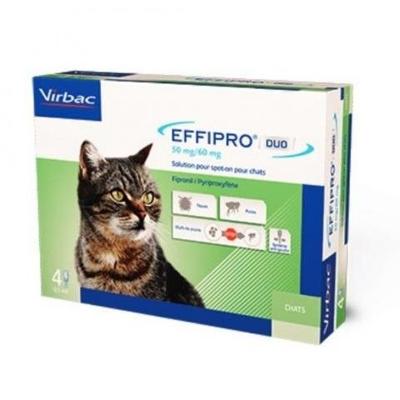 Virbac Effipro Duo Spot-on voor katten tot 6 kg 4 pipetten
