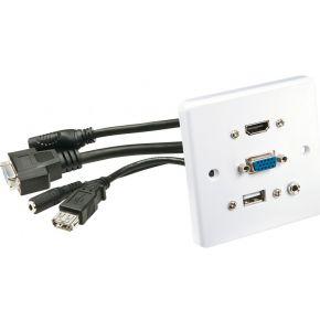 LINDY 60220 HDMI / VGA / USB / Jackplug Adapterkabel [1x HDMI, VGA, USB-A, Jackplug female 3,5 mm - 1x HDMI, VGA, USB-A, Jackplug female 3,5 mm] Wit