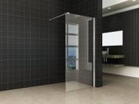 Douchewand Wiesbaden met RVS profiel 90x200 cm 10mm NANO glas - thumbnail