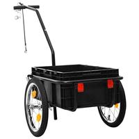 Fietstrailer/trekwagen 155x60x83 cm staal zwart - thumbnail