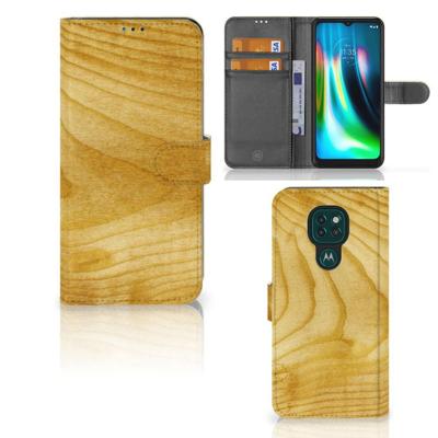 Motorola Moto G9 Play | E7 Plus | Book Style Case | Licht Hout