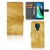 Motorola Moto G9 Play | E7 Plus | Book Style Case | Licht Hout - thumbnail