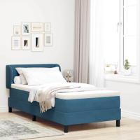 Boxspringbed met matras Donkerblauw 90 x 190 cm Fluweel - thumbnail