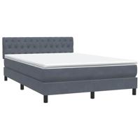Boxspring met matras fluweel donkergrijs 140x210 cm - thumbnail