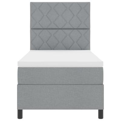 Boxspringbed met Matras Lichtgrijs 100x200 cm Stof