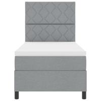 Boxspringbed met Matras Lichtgrijs 100x200 cm Stof - thumbnail