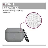 U by UAG [U] DOT Soft Touch siliconen hoes Apple Airpods Pro Case [Wireless Charging compatibel (LED zichtbaar), getextureerd ontwerp, Lightning-aansluiting afdekking, karabijnhaak] grijs - thumbnail