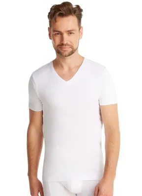 2-Pack Heren T-Shirt V-hals - 32325 - Mannen ondershirts korte mouw - Elastisch biologisch katoen