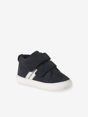 Baskets Mid gevoerd met klittenband leer baby marineblauw Baskets Mid gevoerd met klittenband leer baby marineblauw